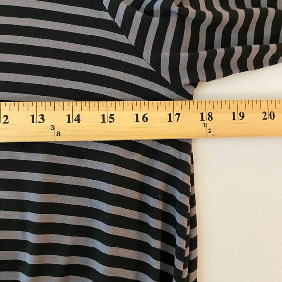 Banana Republic Large Bodycon Dress Long Sleeve Jersey Black Gray Striped NWT - Picture 8 of 9